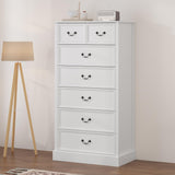 Garvee White 6 Drawers Dresser for Bedroom, Wood Modern Dresser Chest of Drawers Organizer Storage,Vintage Design,Rustic Tall Dresser Chest of Drawer for Living Room, Closet, Hallway Children's Room - White