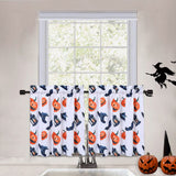 Garvee Halloween Cafe Curtains Pumpkin Window Treatment Half Tier Curtains Halloween Decor Bathroom Living Room Bedroom, Orange, 27"x 24" - Orange