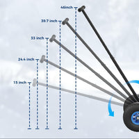 Garvee Snow Shovel with Wheels 29"W X 20" H Steel Adjustable Handle Dual-Wheel Heavy Duty Replaceable Blade Driveway Sidewalk