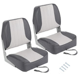 Garvee 2 Pack Boat Seats Low Back With Stainless Steel Screws For Sightseeing, Speedboat, Canoe, Grey