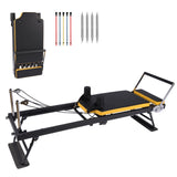 Garvee Pilates Reformer Foldable Pilates Machine for Home and Gym Workout, Adjustable, Black, Up to 250 Lbs Capacity