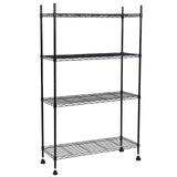 Garvee 4-Tier Adjustable Storage Shelving - Cold-Rolled Round Tube Metal, Heavy Duty Shelving, Durable Metal Shelves, Space Saving Shelving, Multipurpose Storage Rack.