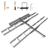 Garvee Motorcycle Carrier 600Lbs Ultra-Duty Hitch Rack with Arched Non-Slip Ramp, 2" Hitch Compatible, Anti-Wobble System for Dirt Bike Transport, Black - Silver