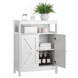 Garvee Bathroom Floor Cabinet Wooden Storage Organizer with 2 Doors, Free-Standing Cupboard for Kitchen/Living Room/Bathroom Use, White