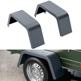 Garvee 2 Pack Single Axle Trailer Fenders,Heavy Duty Steel Diamond Plate Single Axle Trailer Fenders Fit 14"-16"Wheel Tires,Car Hauler Trailer,Cargo Trailer,Utility Trailer,Landscape Trailer (Silver) - grey