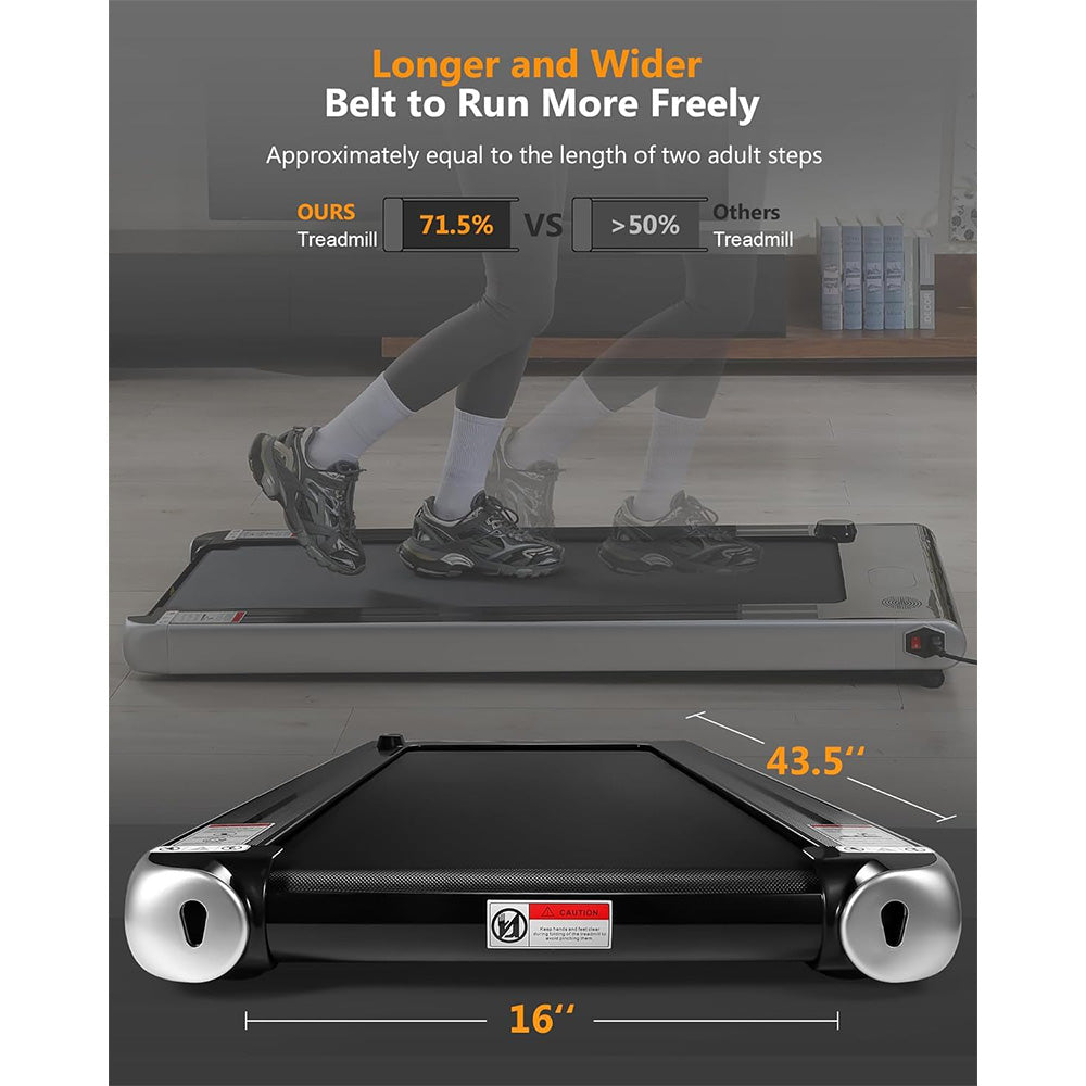 Garvee 2.5 HP Walking Pad, 0.6-3.8 MPH, 256 LBS Plug & Play, Under Desk Electric Treadmill for Home Office, Space Saving Treadmill, No Assembly Needed Portable Treadmill for Office Home Exercise