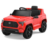 Garvee Ride on Truck Car, 12V Licensed Toyota Electric Cars for Kids, Ride on Toys with Remote Control, Spring Suspension, LED Lights, Bluetooth, 3 Speeds - Red - Red