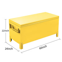 Garvee 60" × 24" × 22" Industrial Steel Truck Toolbox Lockable Recessed Handles Hydraulic Slow-Close Lid Forklift Ready Waterproof Heavy-Duty Storage for Pickup Beds & Trailers