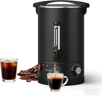 Garvee Double Wall Commercial Coffee Urn – 12L Stainless Steel Large Capacity Hot Water & Coffee Dispenser, Fast Heating Percolator – For Catering, Buffet, Event, Party, Office – Specification: 12L