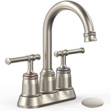 Garvee 4" Classical Faucet, 2/3 Holes, Brushed Nickel, Bathroom Sink