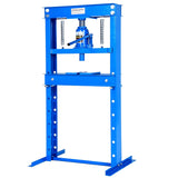 Garvee 20-Ton Hydraulic H-Frame Shop Press - Adjustable Table (4.53” to 27.4”) with Stamping Plates for Auto Repair, Garage Use, and Metalworking, Blue - Blue