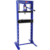 Garvee 12-Ton Hydraulic Shop Press with Press Plates, H-Frame Garage Benchtop Press with Adjustable Working Table, Red - red