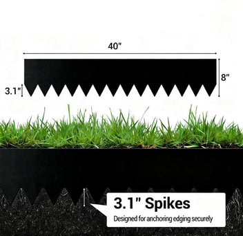 Garvee Metal Garden Edging 40" x 8" (6 Pack) – Bendable Heavy-Duty Galvanized Steel Landscape Border with Hammer-In Stakes, Rustproof for Lawn, Flower Beds & Pathways