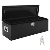 Garvee Truck Bed Tool Box - 48"x15"x15" Heavy-Duty Steel Storage Organizer with Gas Strut Lid, Waterproof Design, and Orange Peel Finish for Pickup, RV, and Trailer, Black - Black