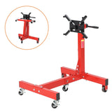 Garvee Engine Stand 1500 LBS Rotating Motor Stand with 360° Rotating Head, Adjustable Arms, Casters for Vehicle Maintenance, Durable Steel, Black - Red