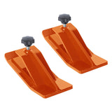 Garvee Tractor Bucket Protector, 2pcs Ski Edge Protector, Turf Tamer Skid Protector, Heavy Duty Steel Bucket Edge Anti-Skid Device, Bucket Attachment for Snow Leaves Removal Spreading Gravel - Orange