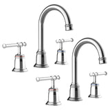 Garvee Classical 8 inch Bathroom Faucet, Bathroom faucets for Sink 3 Holes, Widespread Brushed Nickel Bathroom Faucet with Pop Up Drain and cUPC Lead-Free Hose (Chrome 2 Packs) - Chrome