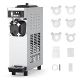 Garvee Commercial Soft Serve Ice Cream Maker 1200W 7L Hopper, 5.8Gal/H Output for Restaurants, Food Trucks, Cafes & Parties (Sleek White, Easy-Clean)
