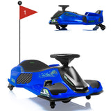 Garvee Ride - P Series: 12V Kids Drift Car: 45W Motor, 5 MPH, Music, LED, USB, Low-Power Alarm, 110lb Max - Blue - Blue