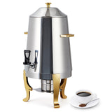 Garvee 3.4 Gallon Stainless Steel Insulated Drink Dispenser with Spigot, Hot & Cold Beverage Dispenser for Coffee, Tea, Water, 13L, Gold - Gold