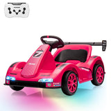 Garvee Kids Go Kart Ride On Drift Kart Dual Motors Battery Powered Outdoor Racing Toy Boys Girls 2 Mph - Pink