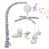 Garvee Baby Crib Mobile, Nursery Mobile for Crib with Music Motor Spinner, Musical Crib Toys for Infants 0-6 Months Girls and Boys, Crib Mount Mobiles with 36 lullabies, Gray
