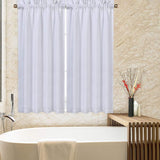 Garvee Cafe Curtains 45 Inch Length, Waffle Woven Textured Tier Curtains for Kitchen Cafe Bathroom Window Curtains, White - White