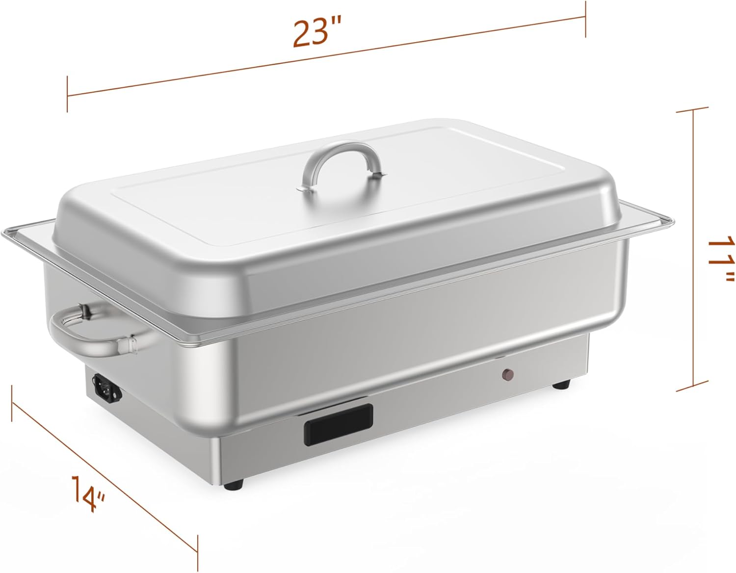 GARVEE 2 PACK Electric Chafing Dish Buffet Set 9 QT Buffet Servers and Warmers Digital Display Temperature Warming Tray Stainless Steel Food Warmer for Parties Weddings Caterings