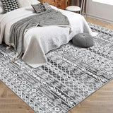 Garvee Moroccan Geometric Area Rug, Machine Washable Easy to Clean Non-Shedding Stain-Resistant Non-Slip Foldable Indoor Mat for Living Room, Bedroom, Kitchen, Entryway, Bathroom, Grey, 9 x 12 - Gray