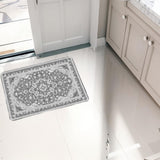Garvee 2x3 Ft Vintage Machine Washable Area Rug with Rubber Backing for Living Room Bedroom Kitchen Dining Room Home Office Gray - Gray