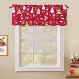 Garvee Christmas Velvet Valance Curtains 1 Pack Falling Snowflake and Xmas Socks Kitchen Valance for Window Rod Pocket Design Cafe Valance for Living Room Bedroom Decor, 52" x 15", Green - Red