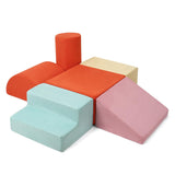 Garvee Toddler Foam Climbing Blocks Set - 6PCS Indoor Active Playset, Promotes Physical Development - Red