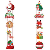 Garvee Christmas Door Hanger Santa Snoweman Elk Christmas Door Hanging Sign Xmas Welcome Door Decor for Christmas Decorations Style one