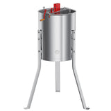 Garvee Manual 4 Frame Honey Extractor – Food-Grade Stainless Steel with Adjustable Stand & Transparent Lid for Small-Scale Beekeeping & Harvesting - Silver