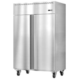 Garvee Commercial Freezer 48 in W Stainless Steel 2 Door 36 Cu.Ft Reach-In Freezer for Restaurant Bar