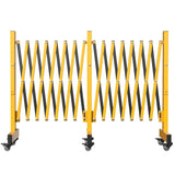 Garvee 12.5 ft Industrial Metal Expandable Barricade with Casters for Construction Traffic Control, Portable, Heavy-Duty Steel, Bright Safety Colors - Length 12.5Ft