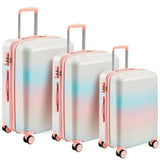 Garvee 3 Piece Luggage Travel Sets With TSA Lock, Telescopic Handle, 360° Silent Dual Wheel, Side Handles And Safety Feet, Hardshell Suitcase, 20''24''28'', Pink - Pink