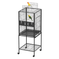 Garvee Bird Cage with Wheels, Durable Wrought Iron Parakeet Cage with Slide Out Tray, 63 Inch Black Bird Cages for Parakeets Lovebird Cockatiels Budgies and Other Small Medium Birds, Black