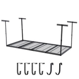 Garvee 4x8 FT Overhead Garage Storage Rack, 22"-40" Height Adjustable Ceiling Storage Rack 660lbs Weight Capacity, Heavy Duty Metal Hanging Storage Shelves for Garage (Black, Vertical Post x 4) - Black