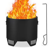 Garvee 16″ Smokeless Fire Pit, Outdoor Wood Burning Portable Firepit, for Backyard, Patio, Garden, Picnic, Camping, Bonfire, Black - 16 INCH (A)