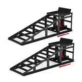 Garvee 2 Pack Car Ramps - 5T (12000 lbs) Hydraulic High Lift Service Ramps, Low-Profile Heavy-Duty Automotive Lifts for Oil Changes, Fully Welded Structure for Home Garage, Black - Black