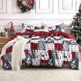 Garvee Christmas Duvet Cover Twin, Reversible Printed Comforter Covers Set Christmas Holiday Decorative Bedding, Soft Microfiber Red Duvet + 1 Pillow Sham (Christmas Plaid, Twin) - Christmas Plaid
