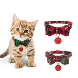Garvee Dog Christmas Collar with Bells Cute Bow Tie Adjustable 27-40cm Neck Circumference Pet Collar Neck Accessories Green