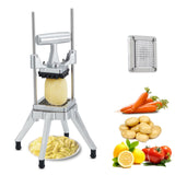 Garvee Commercial Vegetable Fruit Chopper with 1/4" Stainless Steel Blade, Heavy Duty French Fry Cutter Manual Dicer Slicer for Potato, Tomato, Onion and Cucumber - Silver