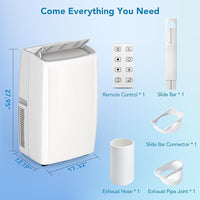 Garvee Portable Air Conditioner 14000 BTU - 3-in-1 AC Unit, Dehumidifier, Fan, 3 Air Speeds, 24-Hour Timer, and Sleep Mode. Cools Up to 750 Sq. Ft