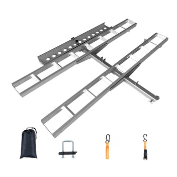 Garvee Ultra-Duty 600LB Motorcycle Hitch Carrier with Anti-Wobble System and Non-Slip Arched Ramp for Dirt Bike Transport, 2" Universal Hitch, Steel Construction