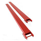 Garvee Pallet Fork Extension with Tire Chain, [4.5" Width 84" Length] [5500 LBS Max] Heavy Duty Steel Pallet Extensions for Forklift Truck- Red - Red
