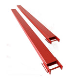 Garvee 96 Inch Pallet Fork Extension Fit for Forklift Truck, 5500 LBS Max, 5 Inch Width Heavy Duty Steel with Tire Chain, Lift Truck Load Wheels Loaders - Red / 96 Inch - Red