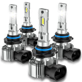 Garvee -9005/HB3 9006/HB4 Headlight Bulbs - 12000 Lumens 6000K Cool White Light, High Beam, Low Beam and Fog Replacement Bulb (Contains 4 Bulbs) - Silver