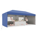 Garvee 10'x20' Pop-Up Canopy Tent - 210D Oxford Fabric Portable Instant Commercial Tent with 4 Sidewalls, 12 Stakes & 6 Sandbags for Events, Blue - Blue